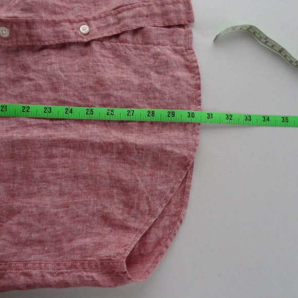 NWT J. Crew XL Slim Red 100% Linen L/S Button Down - Picture 3 of 8